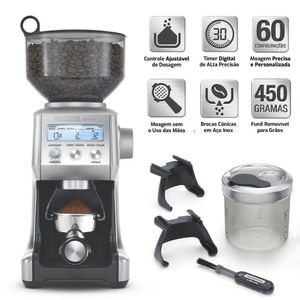 Moedor De Grãos De Café 60 Níveis By Breville Express Aço Inox - Moagem Moinho Elétrico 127V