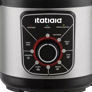 Panela de Pressão Eletrica Essencial 3L 700W Inox com Preto 127V