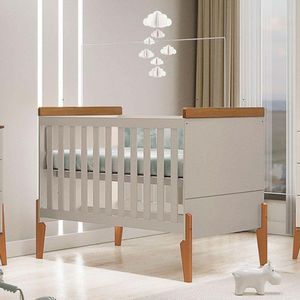 Quarto De Bebê Lívia E Berço Americano Emilly Carvalho Off White Com Colchão Ortobom - Canaã