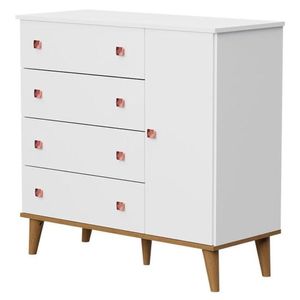 Quarto De Bebê 3 Portas Fernanda Com Berço Ligia Branco Bétula E Colchão Ortobom - Carolina Baby