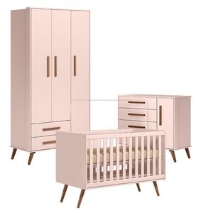 Quarto De Bebê Q Encanto Retrô Rosa - Qmovi