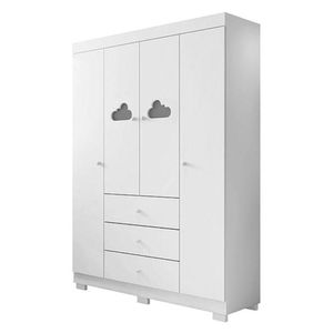 Quarto De Bebê Ane Com Berço Americano Mirelle Branco Brilho - Phoenix Baby