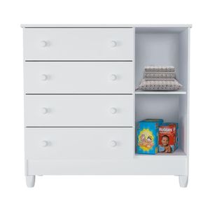 Quarto De Bebê New Selena 3 Portas Com Cômoda Selena E Berço Mirelle Branco Brilho Móveis
