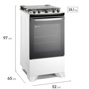 Fogão 4 Bocas De Piso Electrolux Branco Efficient Com Mesa Inox Branco Bivolt