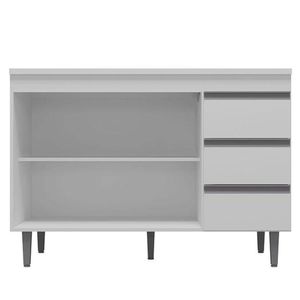 Balcão De Cozinha Andréia Com Tampo 120 Cm Branco - Ajl