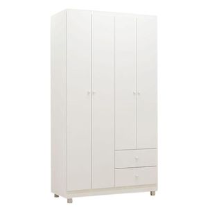 Quarto De Bebê Louise 4 Portas Com Berço Doce Sonho 100 Branco Brilho - Ajl