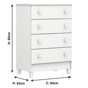 Quarto De Bebê Mel Flat Branco Brilho Com Colchão Ortobom - Carolina
