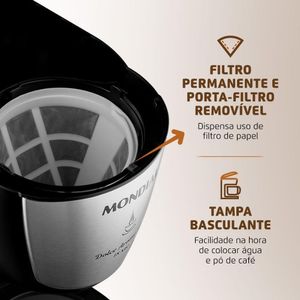 Cafeteira Elétrica Mondial Dolce Arome 18 C-30-18x Cafeteira-127v-preto/inox