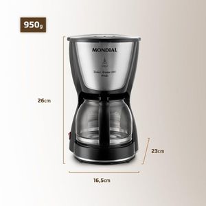 Cafeteira Elétrica Mondial Dolce Arome 18 C-30-18x Cafeteira-127v-preto/inox