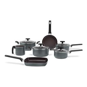 Jogo de Panelas Brinox Antiaderente Ceramic Life 7 Peças Preserve Cinza