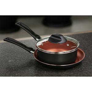 Panela com Tampa 16 cm 1,3 L Revestimento Pro-flon Antiaderente Cor Cinza Range Linha Topázio Brinox