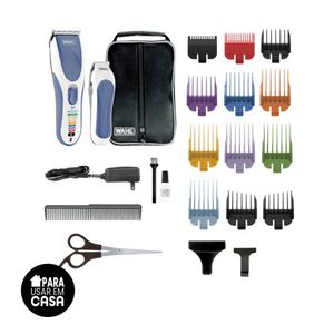 Kit Máquinas de Cortar Cabelo e Aparador Sem Fio Color Pro Cordless Wahl