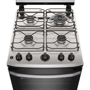 Fogão a Gás de Piso 4 Bocas Electrolux em Inox com VaporBake, - FE4IB