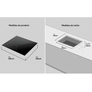 Cooktop de Indução Dako Supreme 4 Bocas Mesa Vitrocêramica