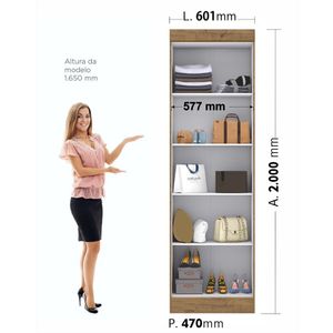 Guarda-Roupa de Solteiro MDF, 2 Portas, Maxel Paris