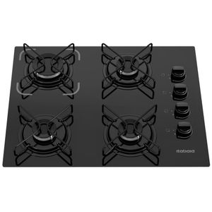 Cooktop a Gás 4 Bocas Essencial Mesa de Vidro Temperado Itatiaia