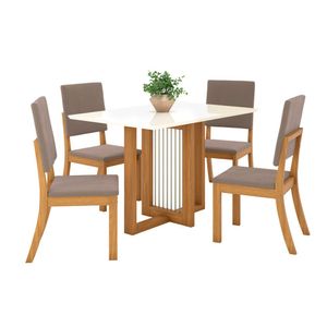Conjunto Mesa com 4 Cadeiras Thalia em MDF e MDP Henn