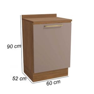 Balcão Multiuso 60cm Botanic CB840 com Tampo e 1 Porta Kappesberg
