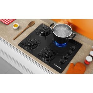 Cooktop a Gás 4 Bocas Continental Mesa de Vidro Temperado - KC4GP