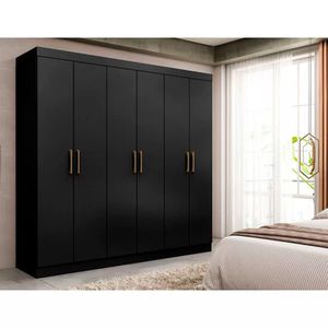 Guarda Roupa Maxel Casal Paris 6 Portas 2 Gavetas MDF Disa Móveis