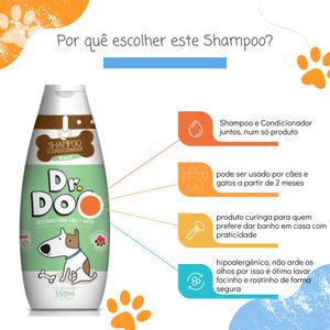 Kit 2 Shampoo e Condicionador pet 350ml 5x1 + Perfume 120ml Cães Gatos Banho completo