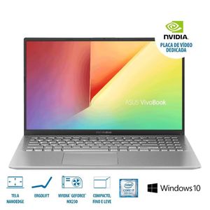 Notebook Asus Intel Core i7 15.6" RAM 8GB 1 TB Cinza X512FJ-EJ551T