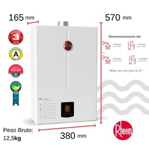 Aquecedor 30 litros digital EF Bivolt GLP Rheem