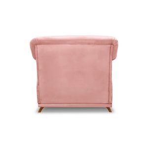 Poltrona Decorativa com 1 Almofada Armstrong Veludo Rosa G63 - Gran Belo