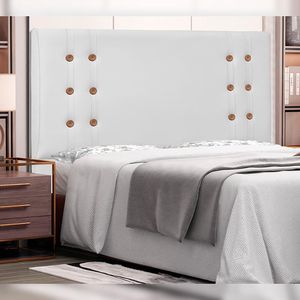 Cabeceira Decorativa King Size 1,95M Kors PU Branco G63 - Gran Belo