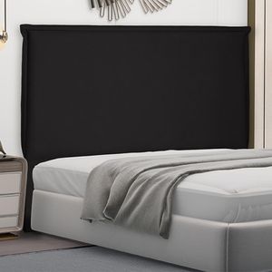 Cabeceira Decorativa Casal 1,40M Trento Suede Preto G63 - Gran Belo