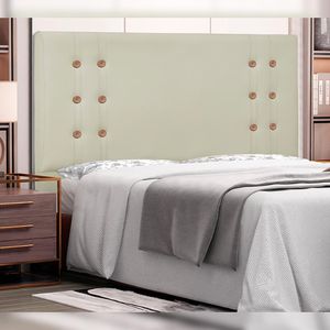 Cabeceira Decorativa Queen Size 1,60M Kors PU Marfim G63 - Gran Belo