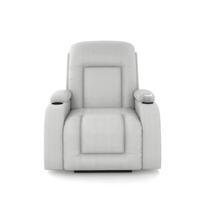 Poltrona do Papai Reclinável Sala de Cinema Crihs Elétrica Lift Elevação PU Branco G23 - Gran Belo