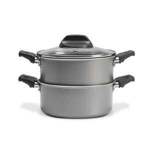 Cozi-Vapore Brinox Cor & Vapor Prata antiaderente – 16 cm - Cozinha no vapor com pouco ou nenhum óleo