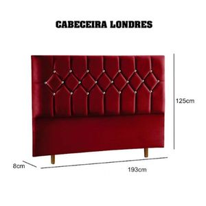 Cabeceira Londres Capitonê King 193 Cm Suede Meu Sofá Online Vermelho