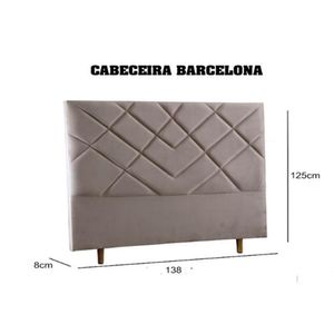 Cabeceira Barcelona Casal 138 Cm Suede Meu Sofá Online Cinza