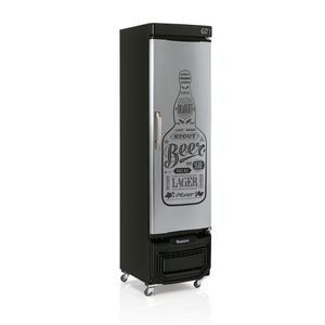 Cervejeira Porta Adesivada Grb23egw Gelopar Refrigerador Slim 228 Litros Inox 127V