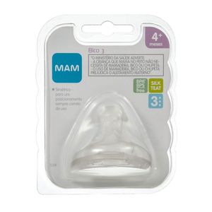 Bico de Mamadeira Silicone T3 Fluxo Rápido - Mam