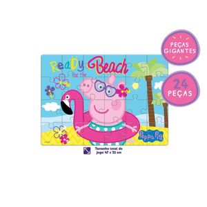 Quebra-Cabeça Gigante Peppa Pig Na Praia 24 Peças - Mimo