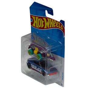 Hot Wheels Pacote 2 Die Cast Basics Police e roxo - Mattel