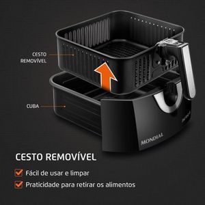 Fritadeira Sem óleo Air Fryer 6 Litros Afn-60-bi 127v