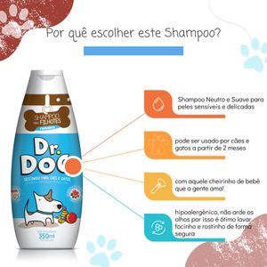 Kit 2 Shampoos Cachorro Gato 350ml Neutro e Filhotes + Perfume 120ml Peles Sensíveis Não arde Olhos