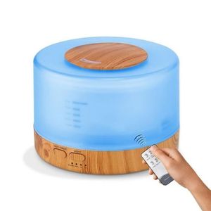 Difusor de Aromas Elétrico Umidificador Ultrassônico 500ml Ideal para Cromoterapia Amadeirado