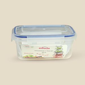 Pote com Trava Retangular 800ml - A\CASA