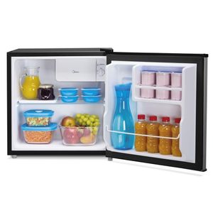 Frigobar Midea 45 Litros Compact Black Edition MRC06B Preto Com Inox 127V