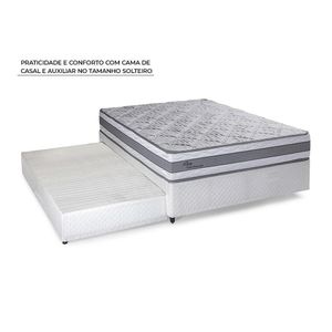 Bicama Casal com Cama Auxiliar Herval Alba, Molas Ensacadas, 58x138x188 cm