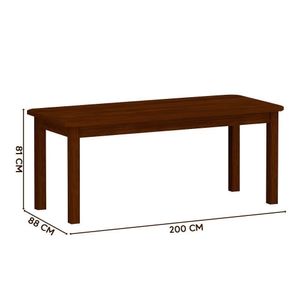 Mesa De Jantar Retangular Para 8 Lugares Madeira Maciça Safira Castanho Shop Jm