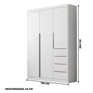 Guarda Roupa 3 Portas Branco Eloa Phoenix Baby