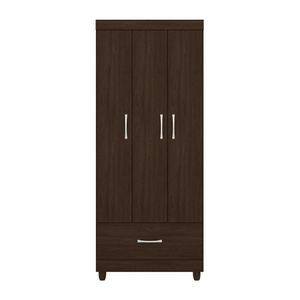 Guarda Roupa Solteiro 3 Portas 1 Gaveta 75 Cm ébano Prince Demóbile