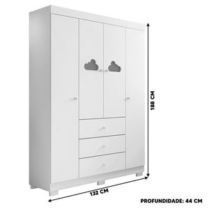 Guarda-roupa 4 Portas E 3 Gavetas Ane - Phoenix Baby