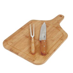Conjunto Churrasco Bamboo Tábua 30cm x 50cm com Alça
